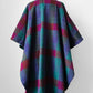 1960s Multi-Coloured Large Checkerboard Gingham Wool Cape Coat