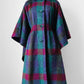 1960s Multi-Coloured Large Checkerboard Gingham Wool Cape Coat