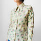 1970s Wide Lapel Floral Button Front Shirt  - Sz. XS/S