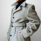 1970s Grey Wool Tweed Belted Overcoat - Sz. S/M