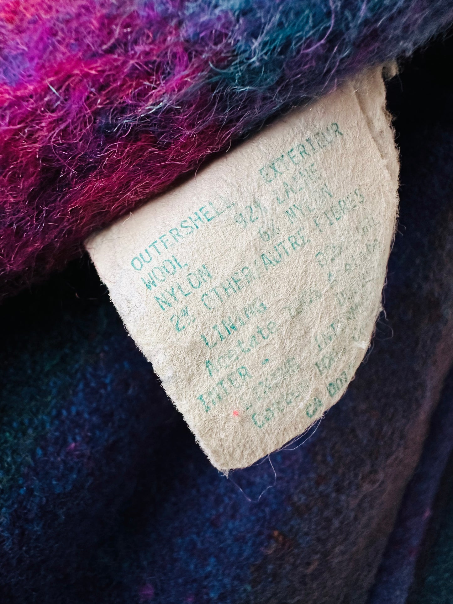 1960s Multi-Coloured Large Checkerboard Gingham Wool Cape Coat