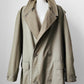 1980s - 1990s Tan Wool-Lined Relaxed Trench-Style Fall Duster