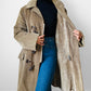 1970s Tan Corduroy Wool Faux Fur Interior Toggle Button Hooded Jacket