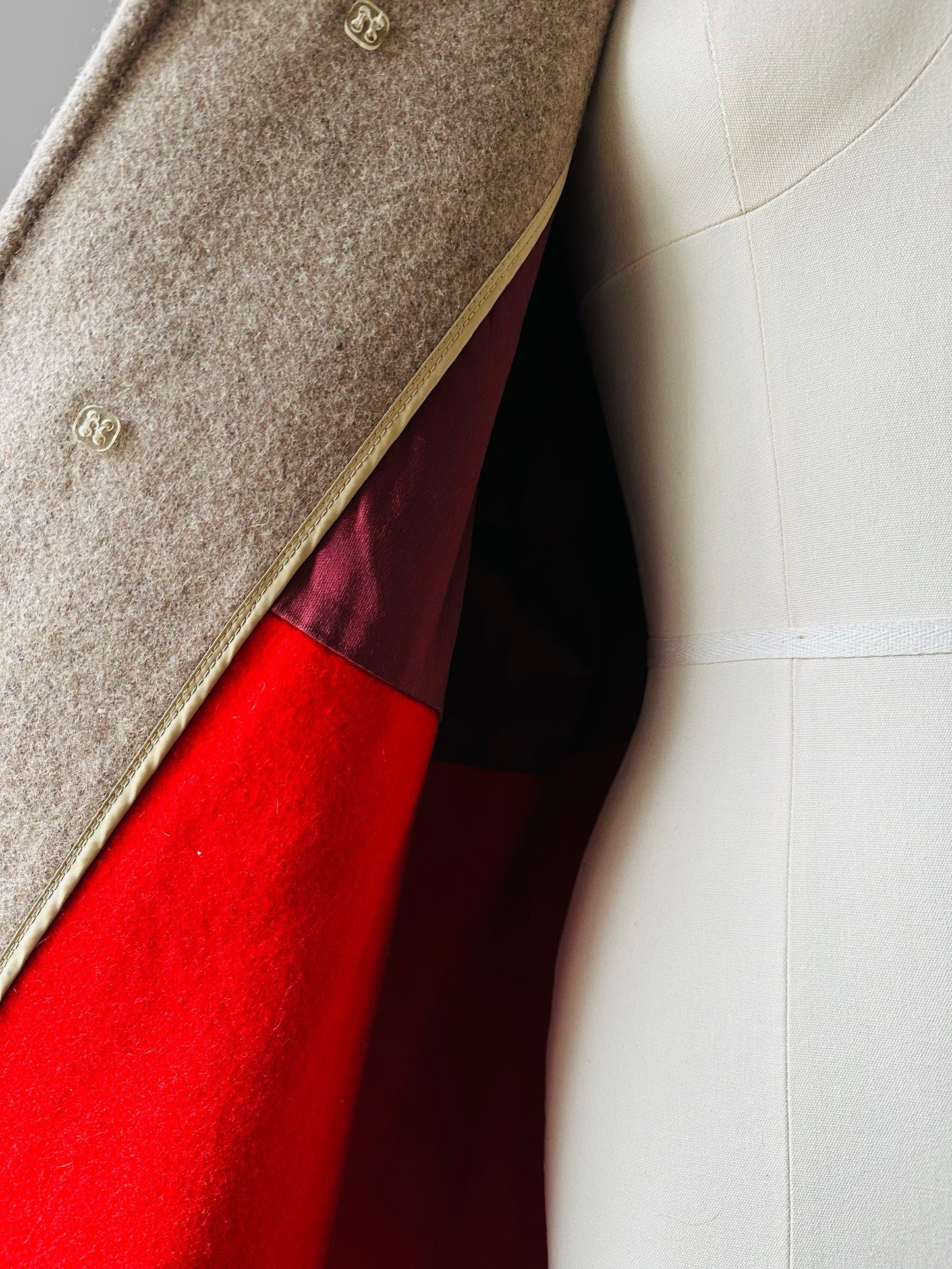 1960s LONDON FOG Beige Wool Overcoat - Sz. M/L