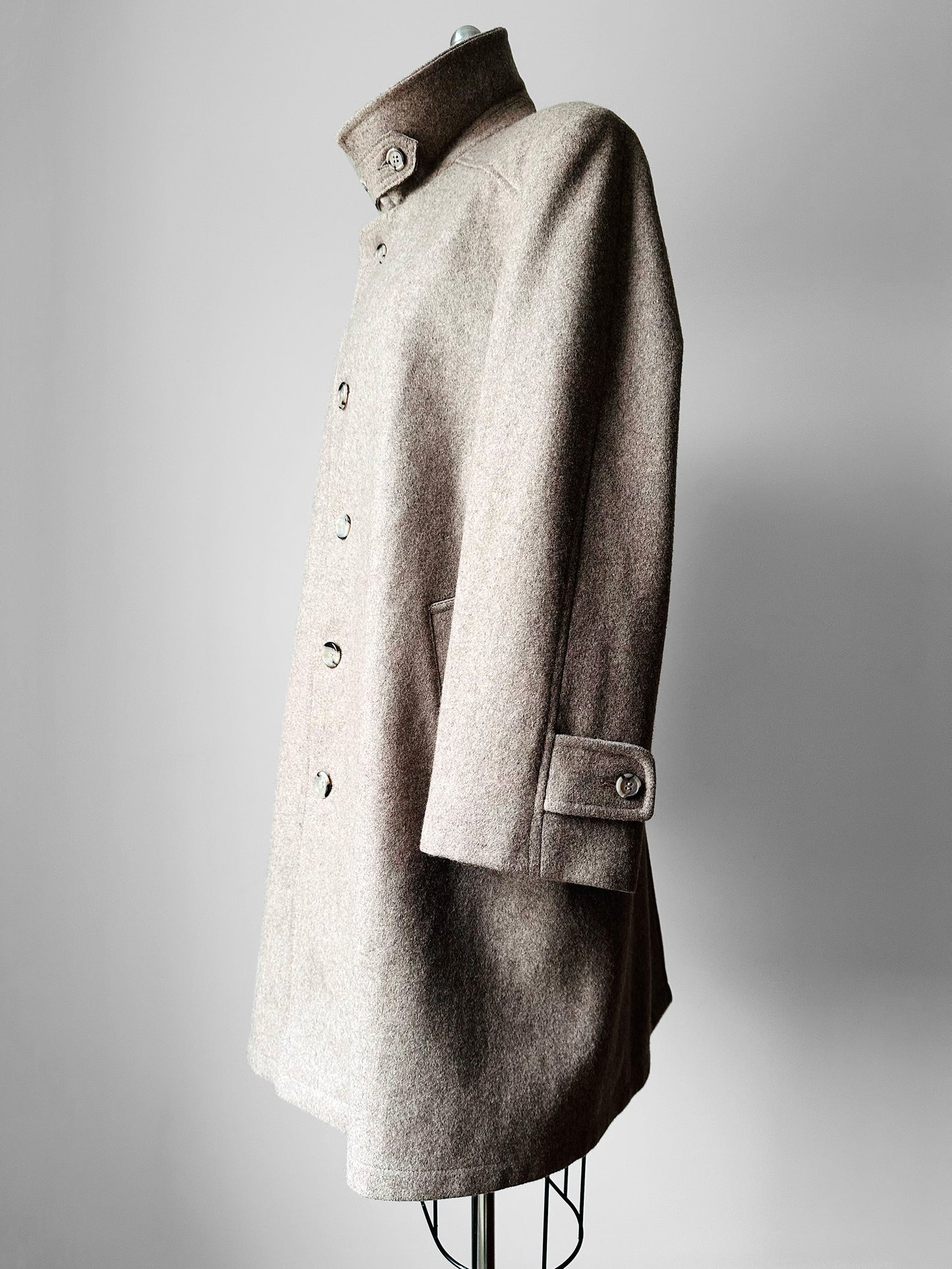 1960s LONDON FOG Beige Wool Overcoat - Sz. M/L