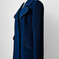 1960s - 1970s Blue Contrast Stitched Wide Lapel Midi-Length Coat