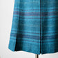 1980s Teal DUNEDIN Scotland Inverted Pleat Wool Skirt - Sz. 2XL-3XL /  38 waist