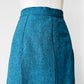 1980s Teal DUNEDIN Scotland Inverted Pleat Wool Skirt - Sz. 2XL-3XL /  38 waist