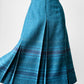 1980s Teal DUNEDIN Scotland Inverted Pleat Wool Skirt - Sz. 2XL-3XL /  38 waist