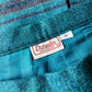 1980s Teal DUNEDIN Scotland Inverted Pleat Wool Skirt - Sz. 2XL-3XL /  38 waist