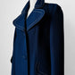 1960s - 1970s Blue Contrast Stitched Wide Lapel Midi-Length Coat