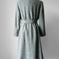 1970s - 1980s Slate Grey Mandarin Collar Wool Tweed Belted Coat - Sz. Sm