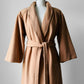 1960s Camel Toned Wool Robe-Style Belted Coat  - Sz. Small