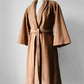 1960s Camel Toned Wool Robe-Style Belted Coat  - Sz. Small