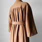 1960s Camel Toned Wool Robe-Style Belted Coat  - Sz. Small