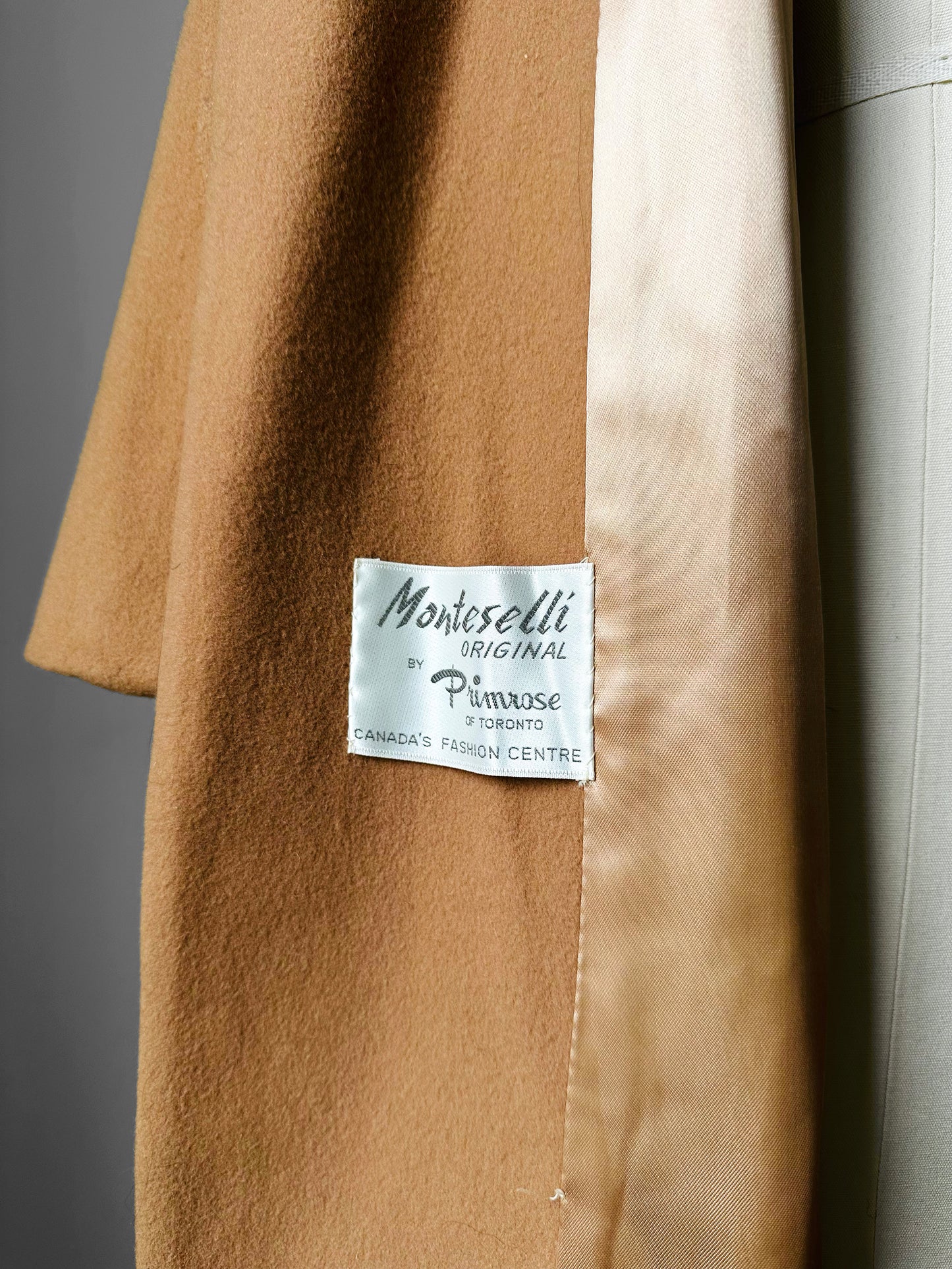 1960s Camel Toned Wool Robe-Style Belted Coat  - Sz. Small