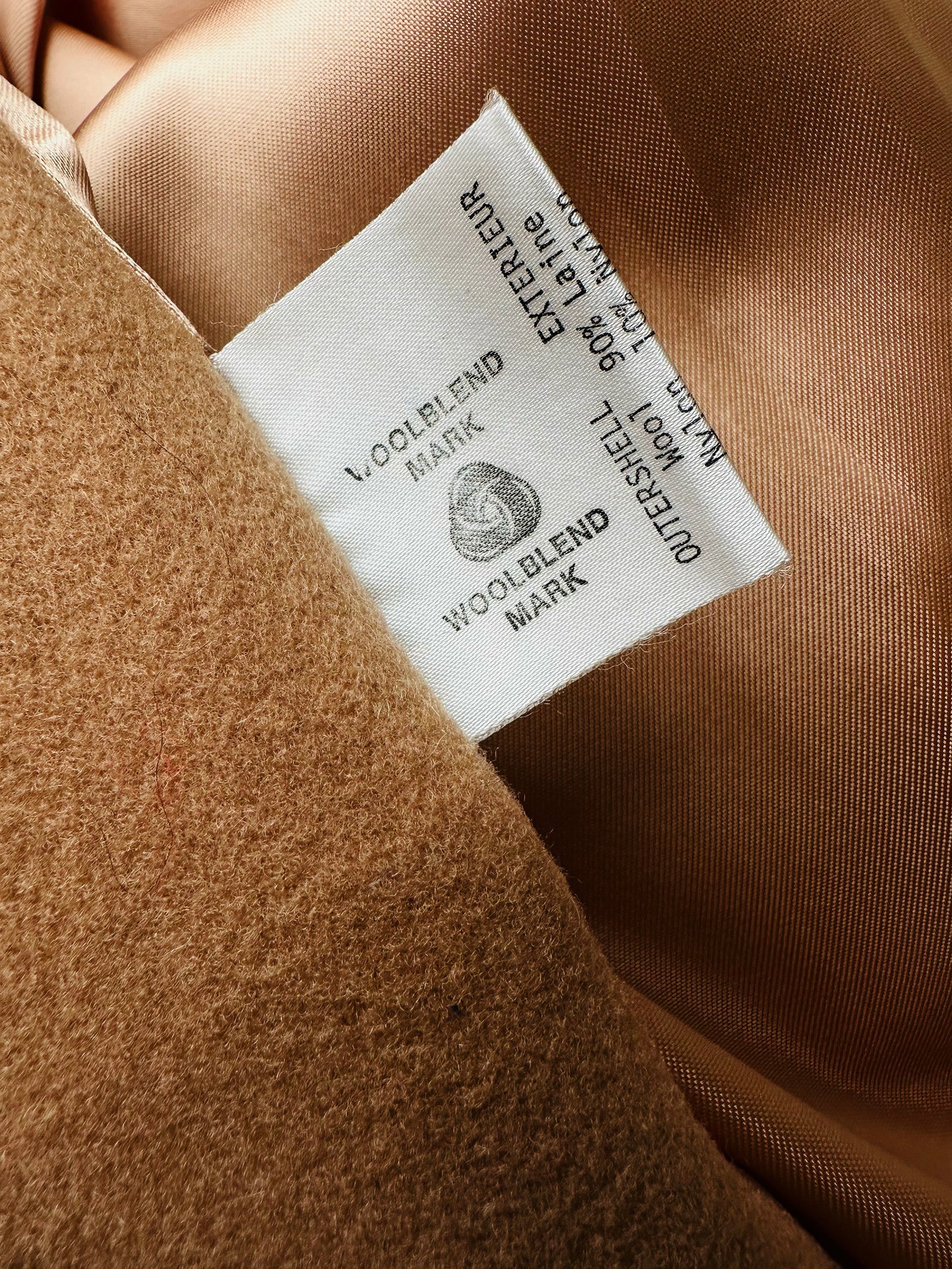 1960s Camel Toned Wool Robe-Style Belted Coat  - Sz. Small