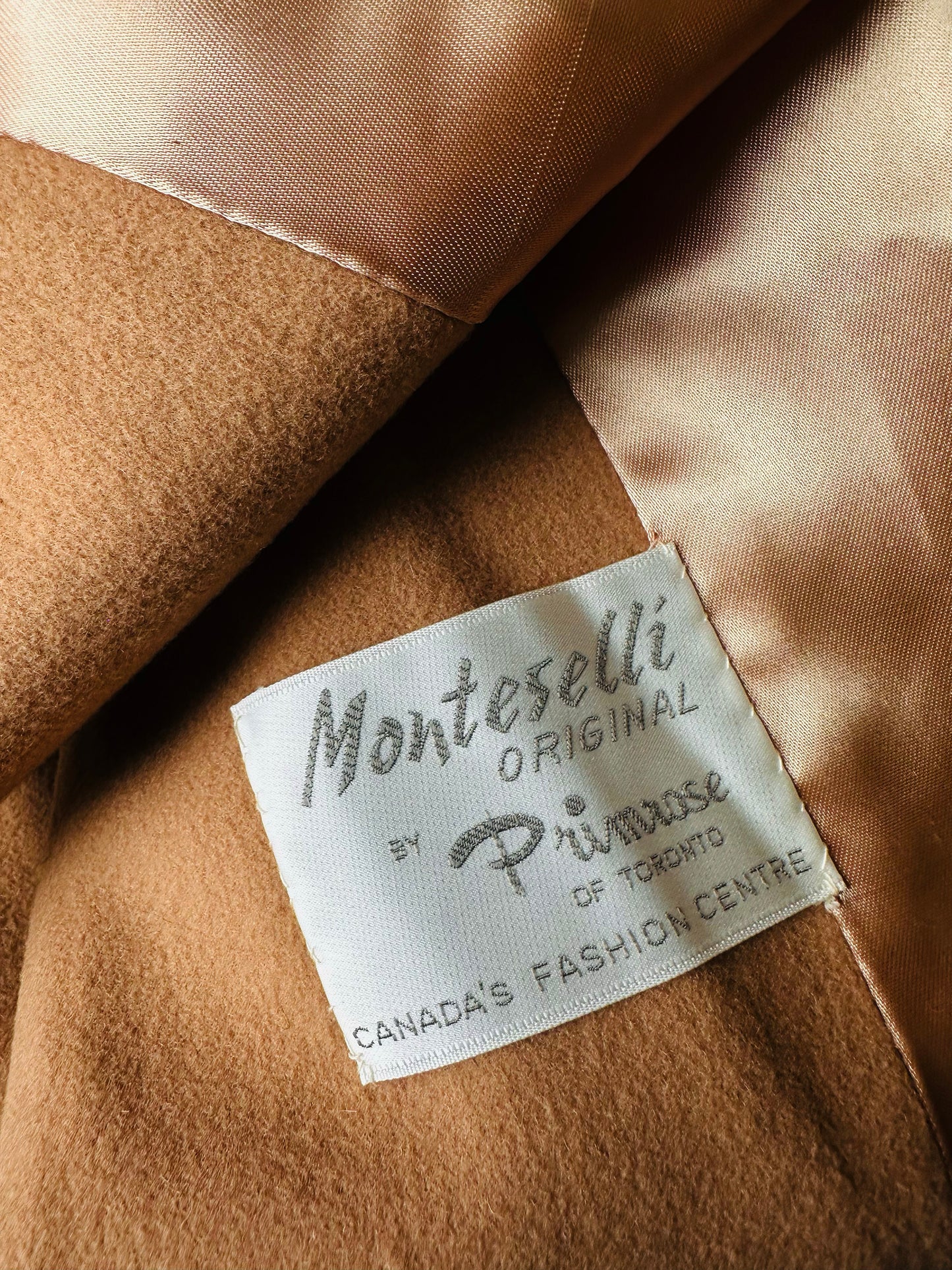 1960s Camel Toned Wool Robe-Style Belted Coat  - Sz. Small