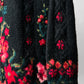 Black Wool Floral Embroidered Long Knit Cardigan Sweater - S/M