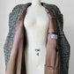 1960s Grey Brown Wool Tweed Picadilly Canada Belted Overcoat - Sz. L/XL