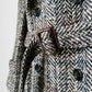 1960s Grey Brown Wool Tweed Picadilly Canada Belted Overcoat - Sz. L/XL