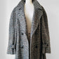 1960s Grey Brown Wool Tweed Picadilly Canada Belted Overcoat - Sz. L/XL