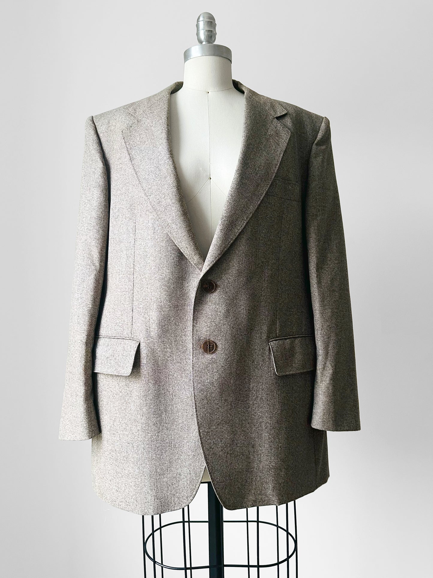 1950s - 1960s Mid-Century Hawthorne's Taupe Tweed Sport Coat Blazer