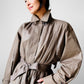 1980s Beige Houndstooth LONDON FOG Lined Belted Rain Aline Trench - Sz. S/M