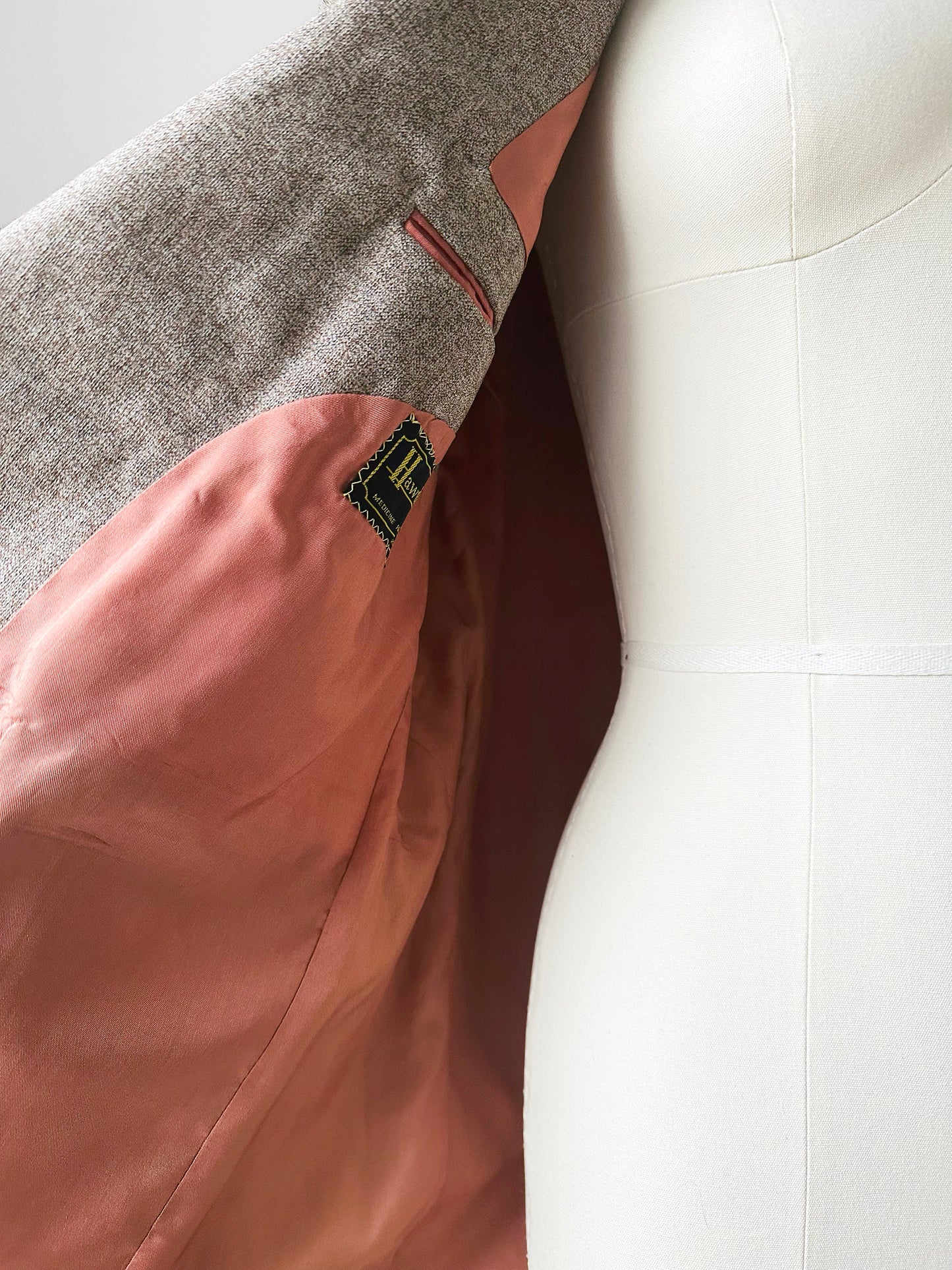 1950s - 1960s Mid-Century Hawthorne's Taupe Tweed Sport Coat Blazer