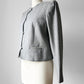 1970s - 1980s Grey Short-Waist Wool Stitched Detail Jacket - Sz. S/M
