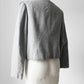 1970s - 1980s Grey Short-Waist Wool Stitched Detail Jacket - Sz. S/M
