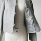 1970s - 1980s Grey Short-Waist Wool Stitched Detail Jacket - Sz. S/M