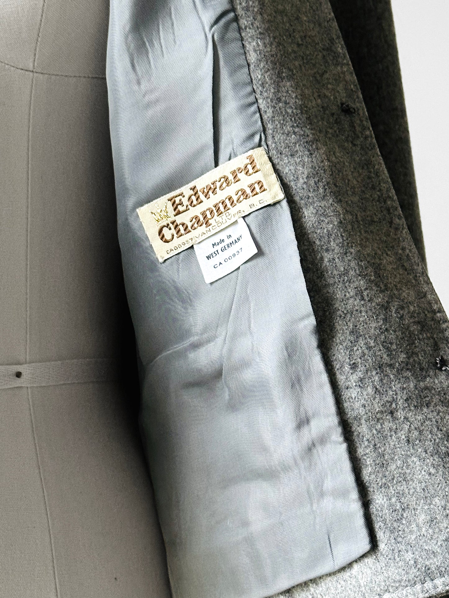 1970s - 1980s Grey Short-Waist Wool Stitched Detail Jacket - Sz. S/M