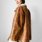 1980s Cognac Made in FRANCE Suede Shearling Jacket - Sz. S/M