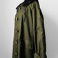 1990s - Y2K Olive Green Italian Military Faux Fur Collared Long Overcoat