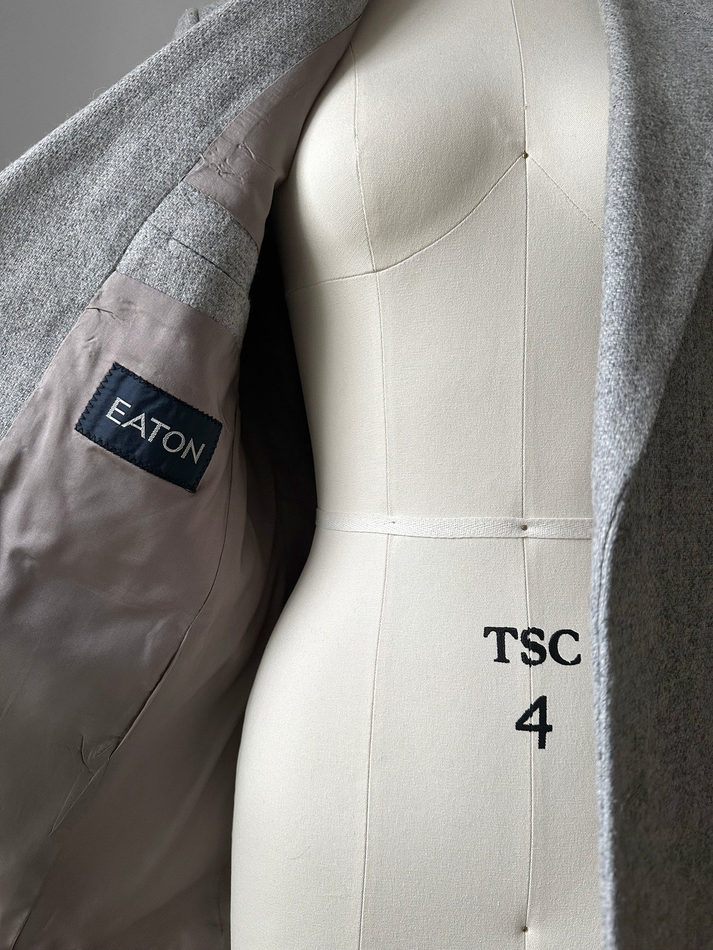 1970s Grey EATON Wool Tweed Fitted Blazer Jacket - Sz. Small