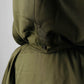 1990s - Y2K Olive Green Italian Military Faux Fur Collared Long Overcoat