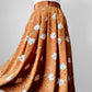 1970s - 1980s Caramel Floral Skirt - Sz. Sm