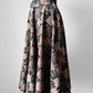 Vintage 1950s Taupe and Black Abstract Patterned Fit and Flare Skirt - Sz. S/M
