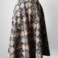 Vintage 1950s Taupe and Black Abstract Patterned Fit and Flare Skirt - Sz. S/M