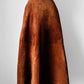 1980s Whiskey Toned Suede Leather Skirt - Sz. Sm