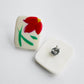 Vintage Mid-Century Red Painted Floral Post Earrings