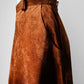 1980s Whiskey Toned Suede Leather Skirt - Sz. Sm