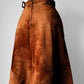 1980s Whiskey Toned Suede Leather Skirt - Sz. Sm