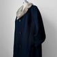 1950s - 1960s Navy Blue Fur Collared Overcoat