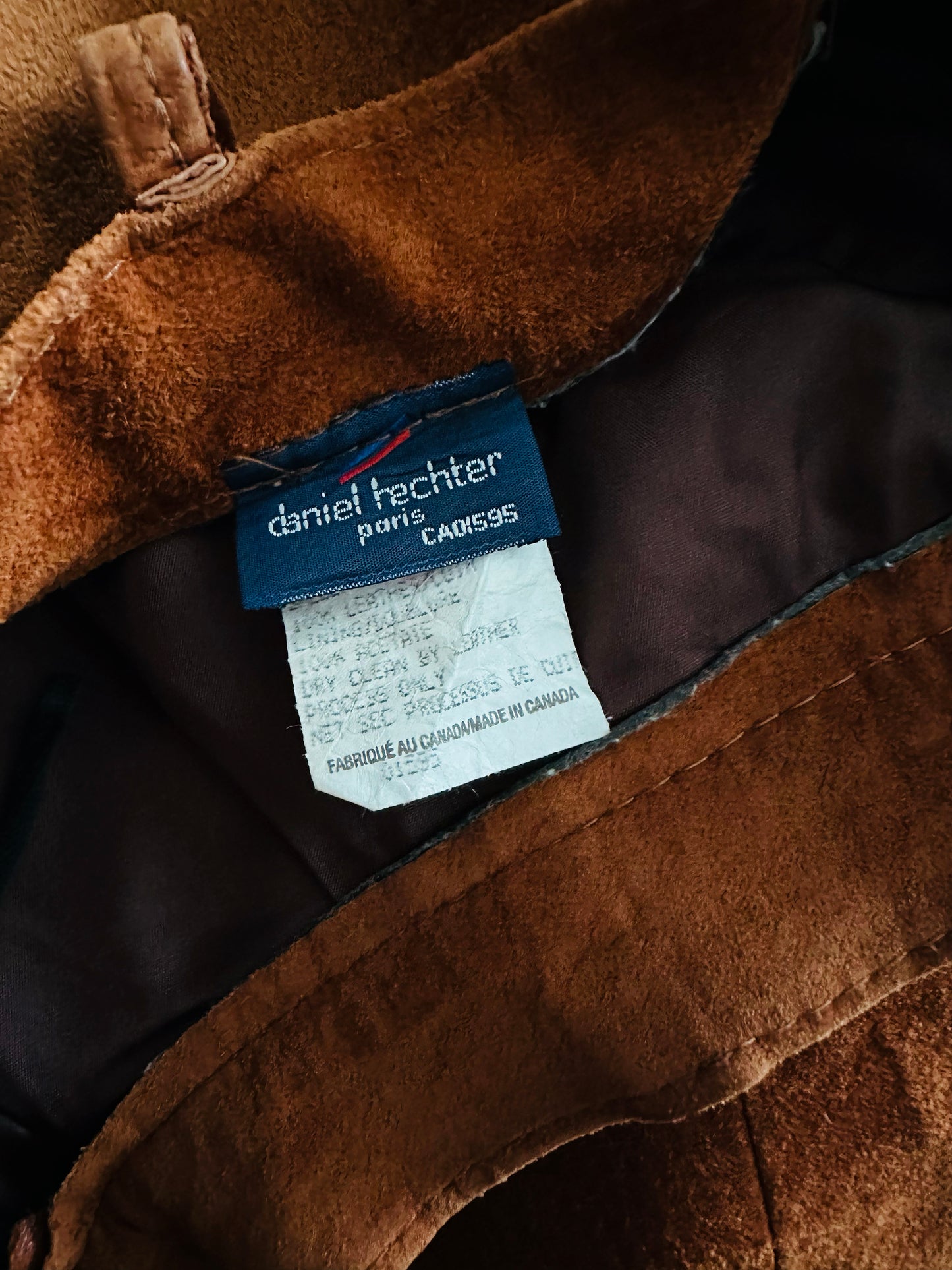 1980s Whiskey Toned Suede Leather Skirt - Sz. Sm