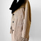 1970s Tan Corduroy Wool Faux Fur Quilted Interior Jacket - Sz. Large