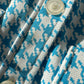 Vintage 1960s Sky Blue and White Houndstooth Print Short Sleeve Button Up Collared Shirt - Sz. S