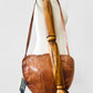 Vintage 1970s Cognac Toned Scalloped Edge Deadstock Leather Purse