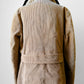 1970s Tan Corduroy Wool Faux Fur Quilted Interior Jacket - Sz. Large